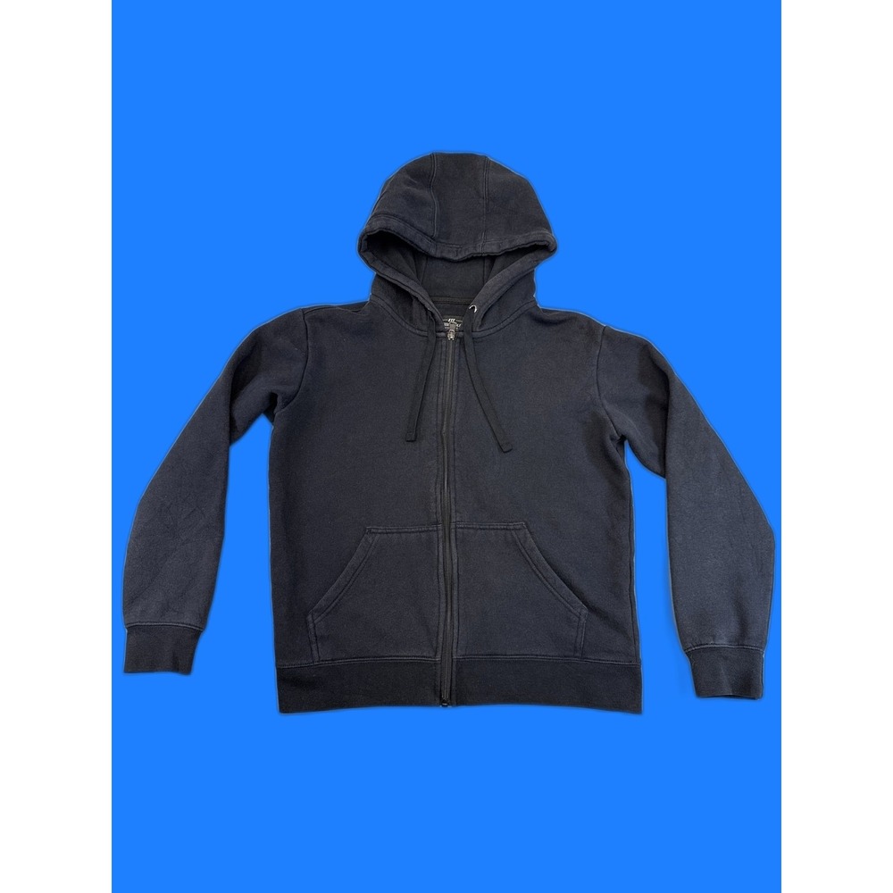 FIT ESSENTIALS Full Zip Hoodie Womens S Black Cotton Blend Regular Long Sleeve